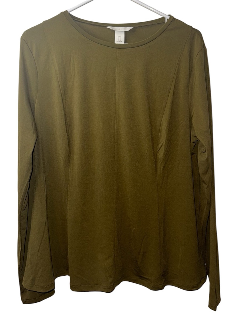 H&M Classic Long-Sleeve Crew Neck Shirt - Olive Green (XL) NWT